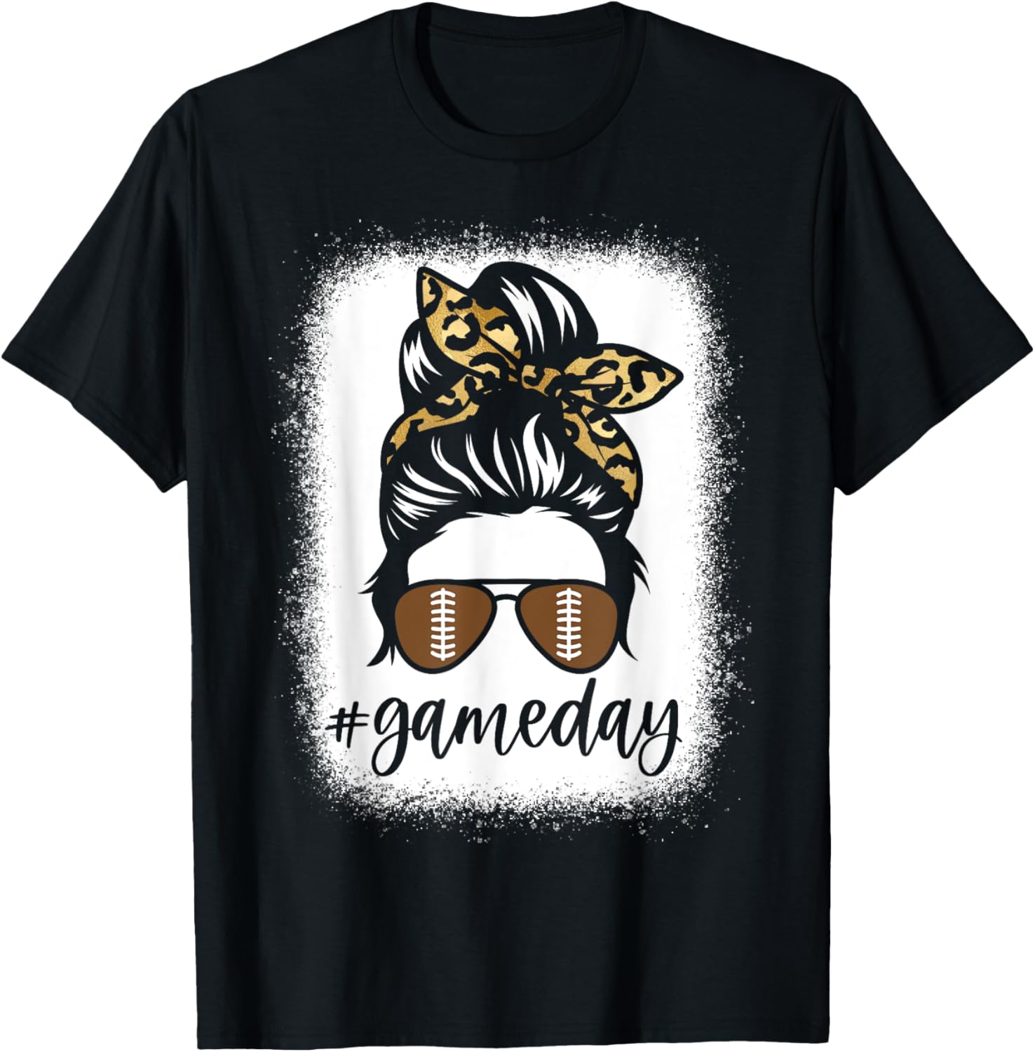 Game Day Leopard Messy Bun T-Shirt for Women and Girls – Sporty Style! - 11