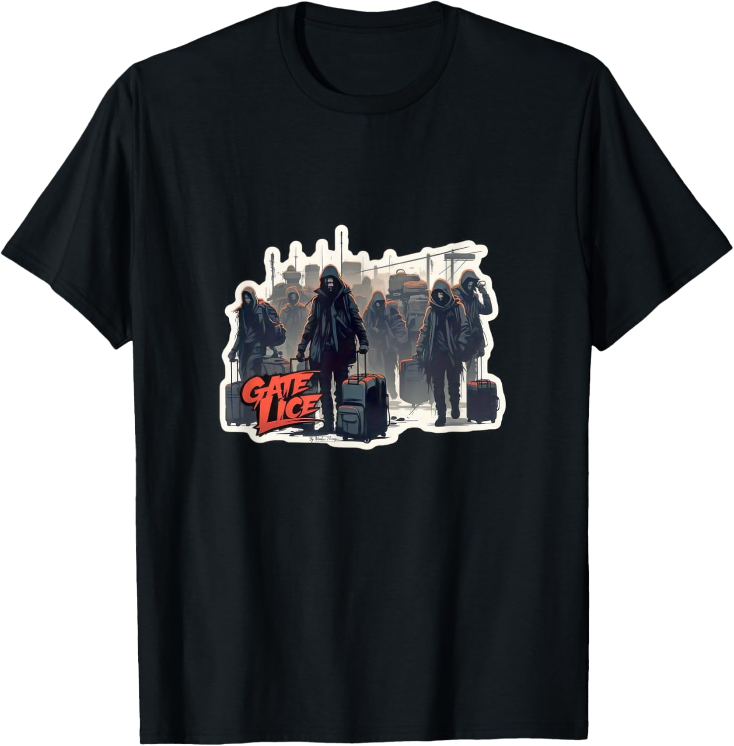 Funny Zombie Apocalypse T-Shirt for Airport Lovers and Lice Crowds - 12