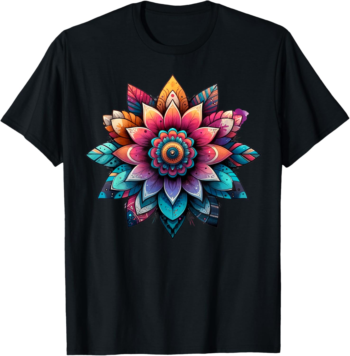 Women's Vintage Mandala Graphic T-Shirt for Summer Vacation Fun - 11