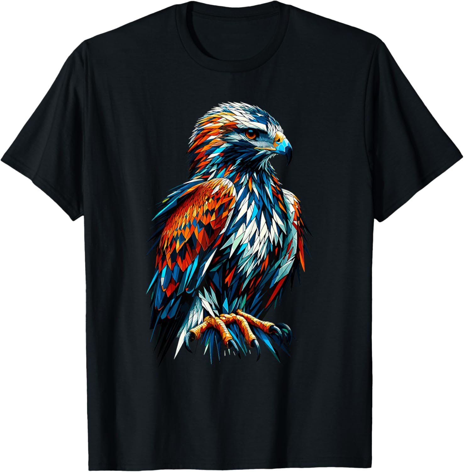 Polygon Art Hawk T-Shirt for Bird Lovers - Unique and Stylish Design - 10