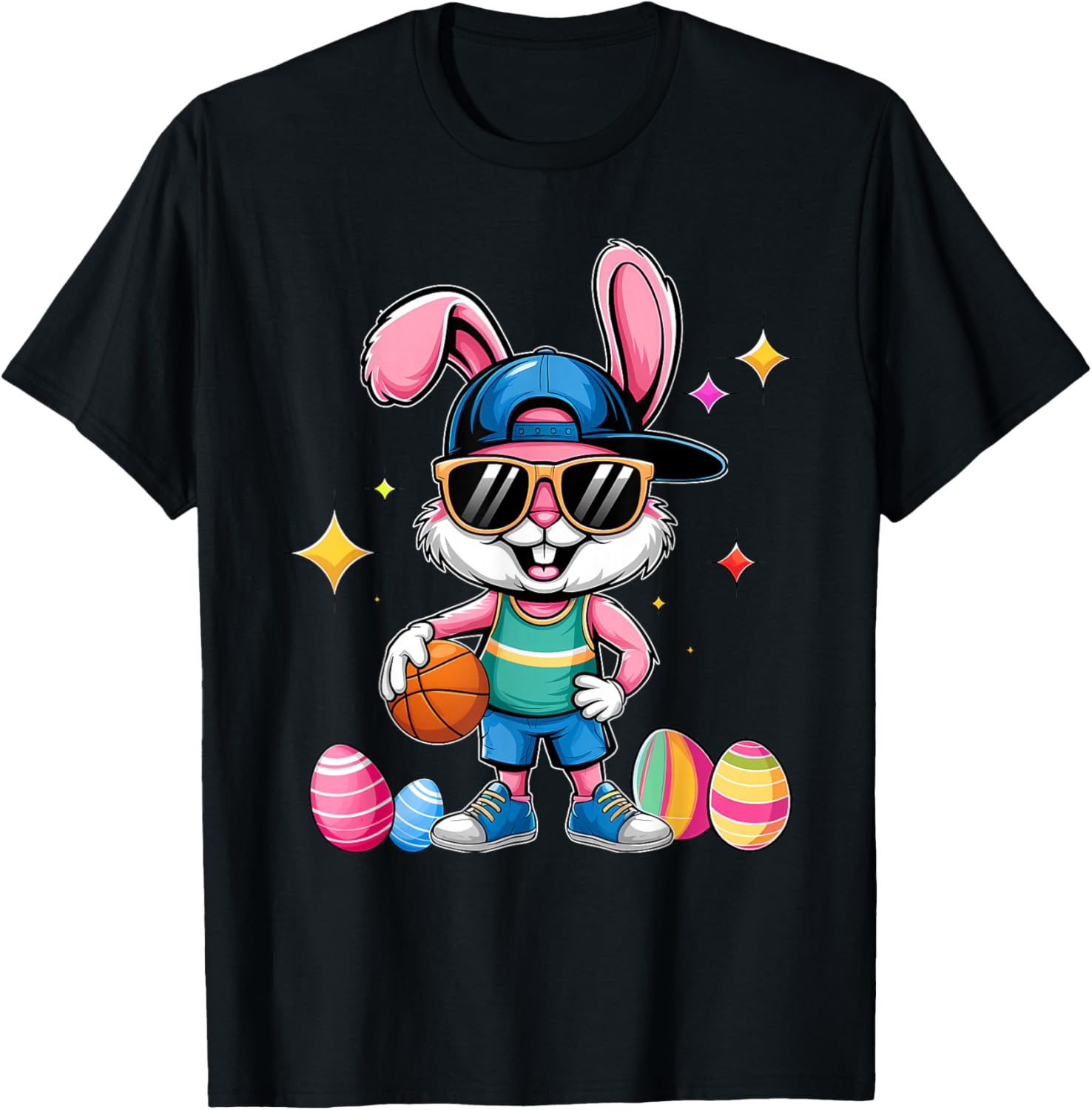 Happy Easter Bunny Basketball T-Shirt for Kids - Fun Sporty Design - 20