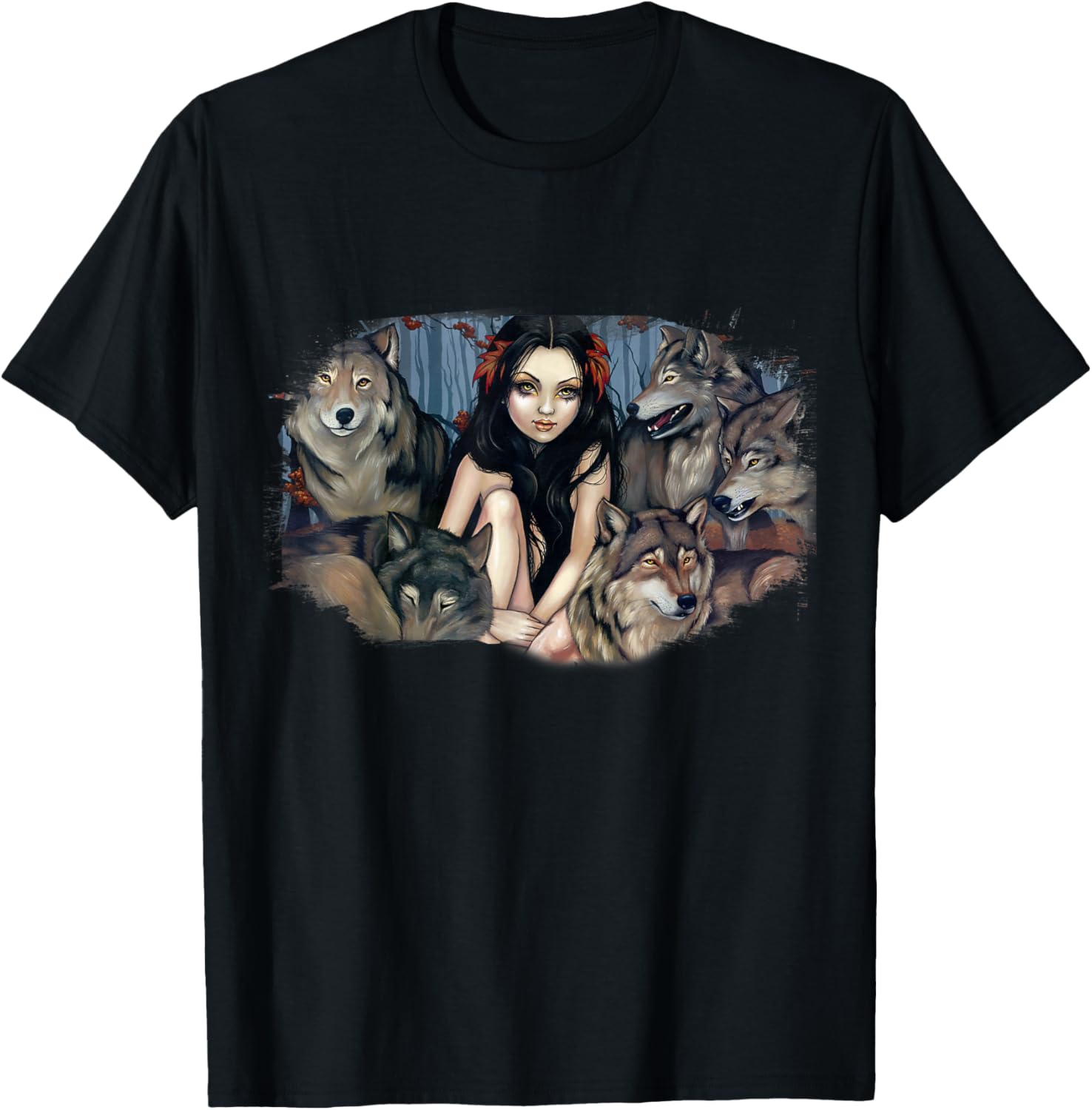 Wolves Art T-Shirt by Jasmine Becket-Griffith - Stylish Wolf Design - 2