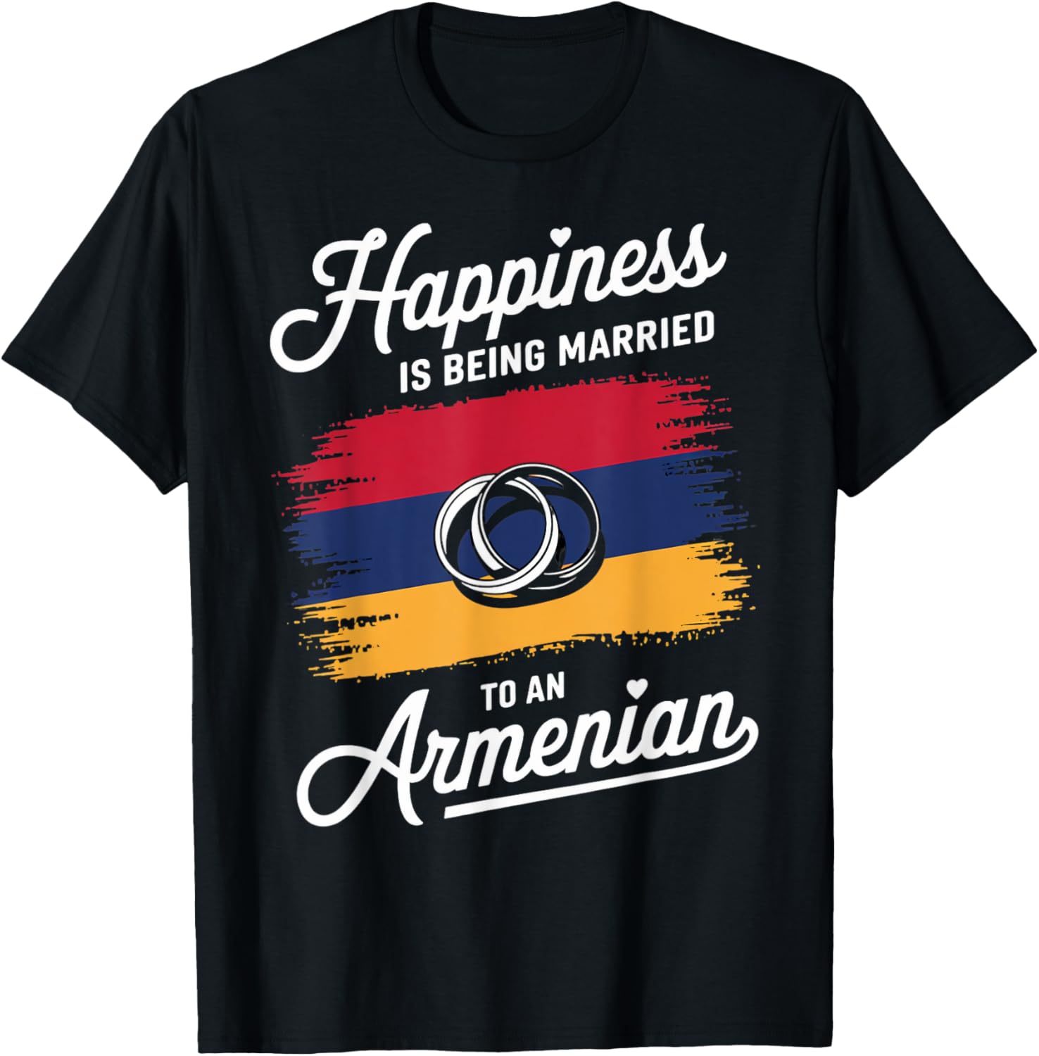 Married to Armenian Roots T-Shirt with Armenia Flag Design - 1
