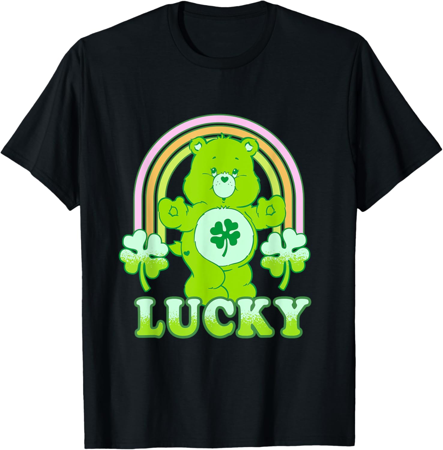 Care Bears St. Patrick's Day Lucky Bear Pastel Rainbow T-Shirt for Fun - 6