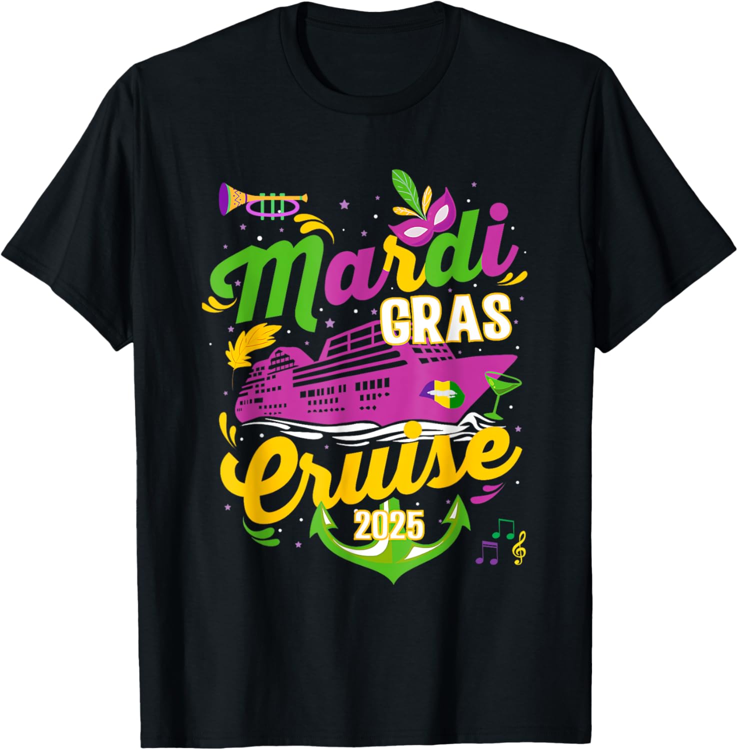 Mardi Gras Cruise Squad 2025 Family Matching T-Shirts for Fun Adventures - 23