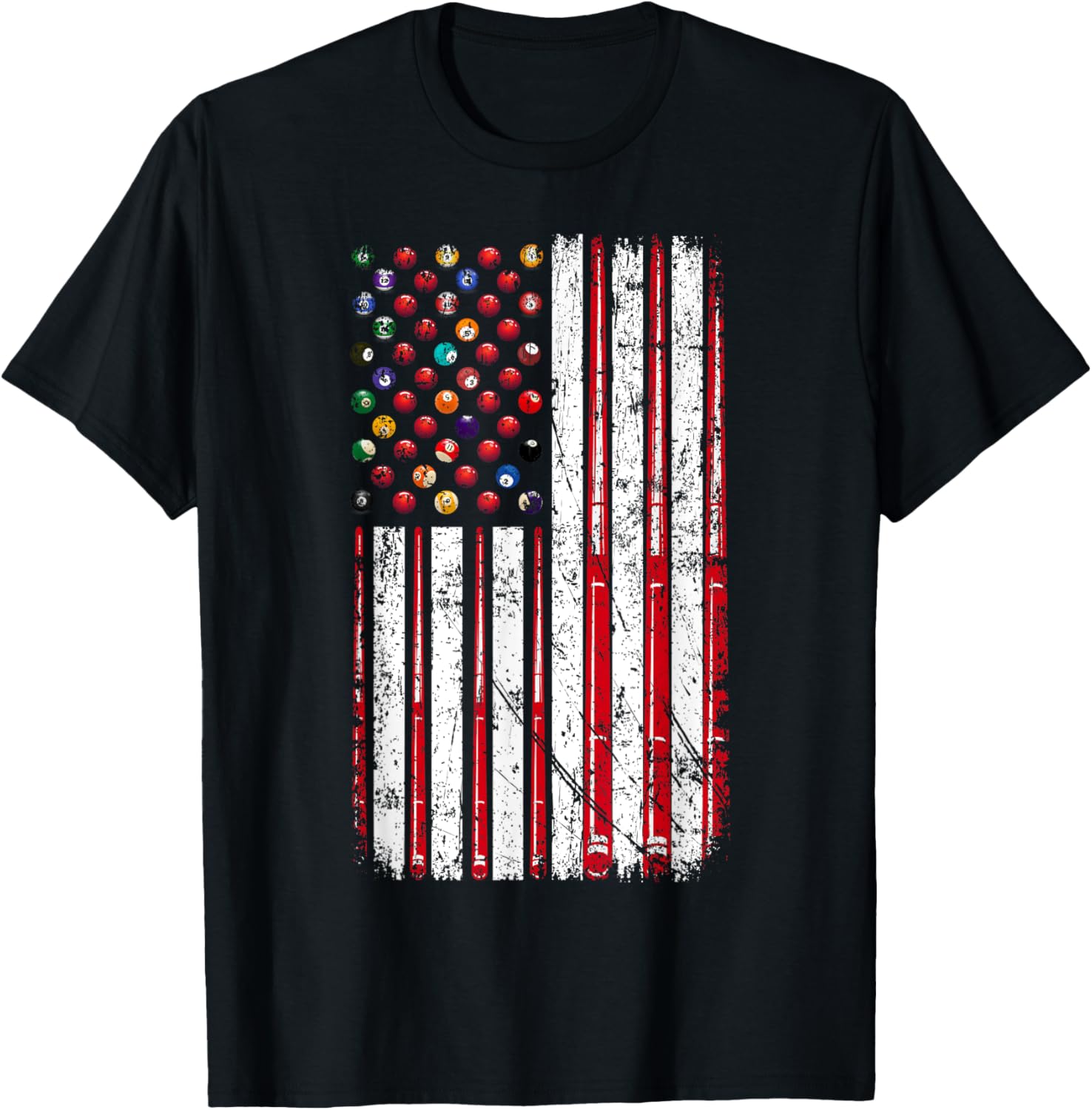 American Flag Pool Player T-Shirt for Billiard Lovers, USA Pride Apparel - 23