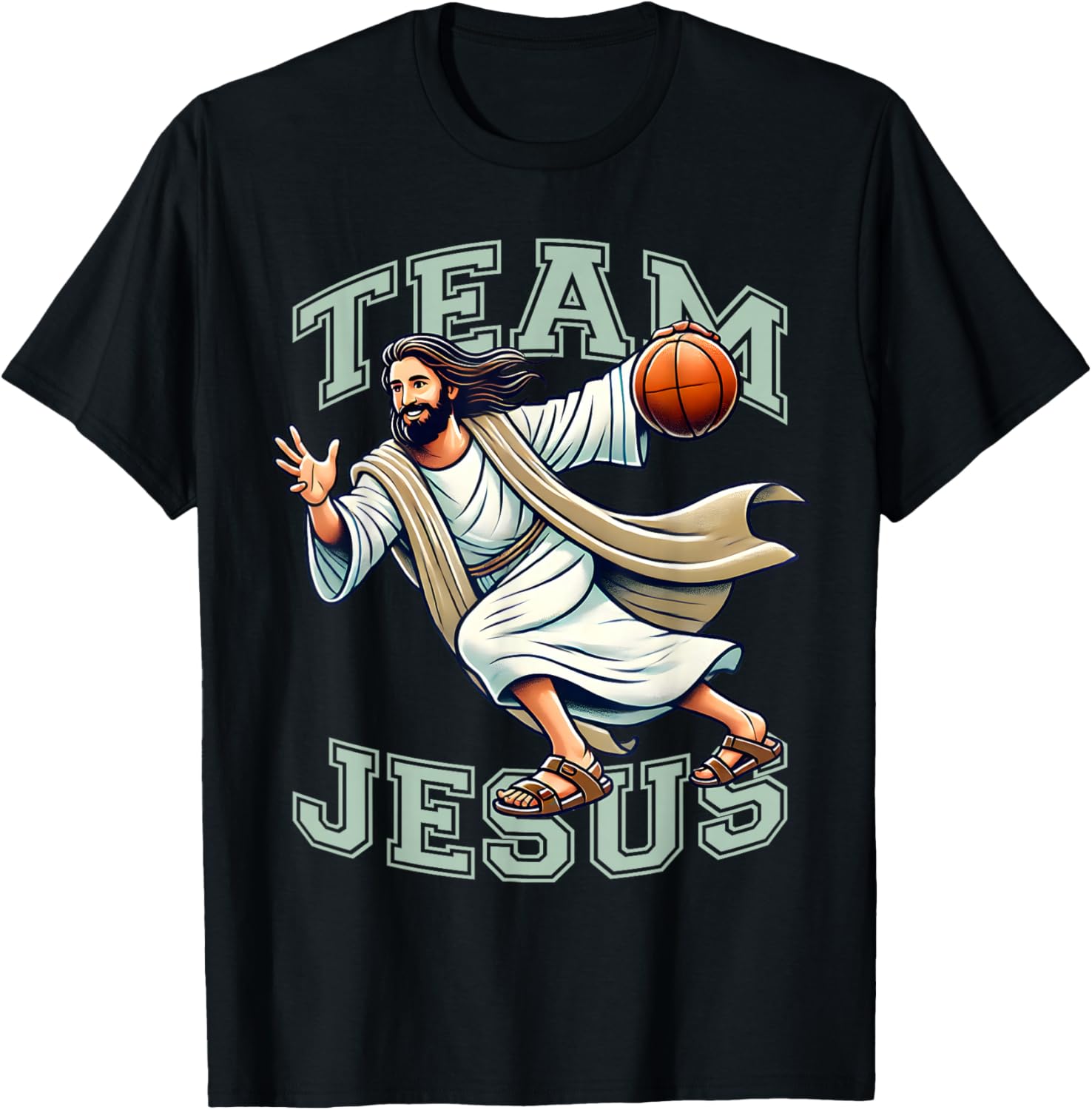 Team Jesus Basketball Tee Christ Playing Basketball T-Shirt for Sports Fans - 15