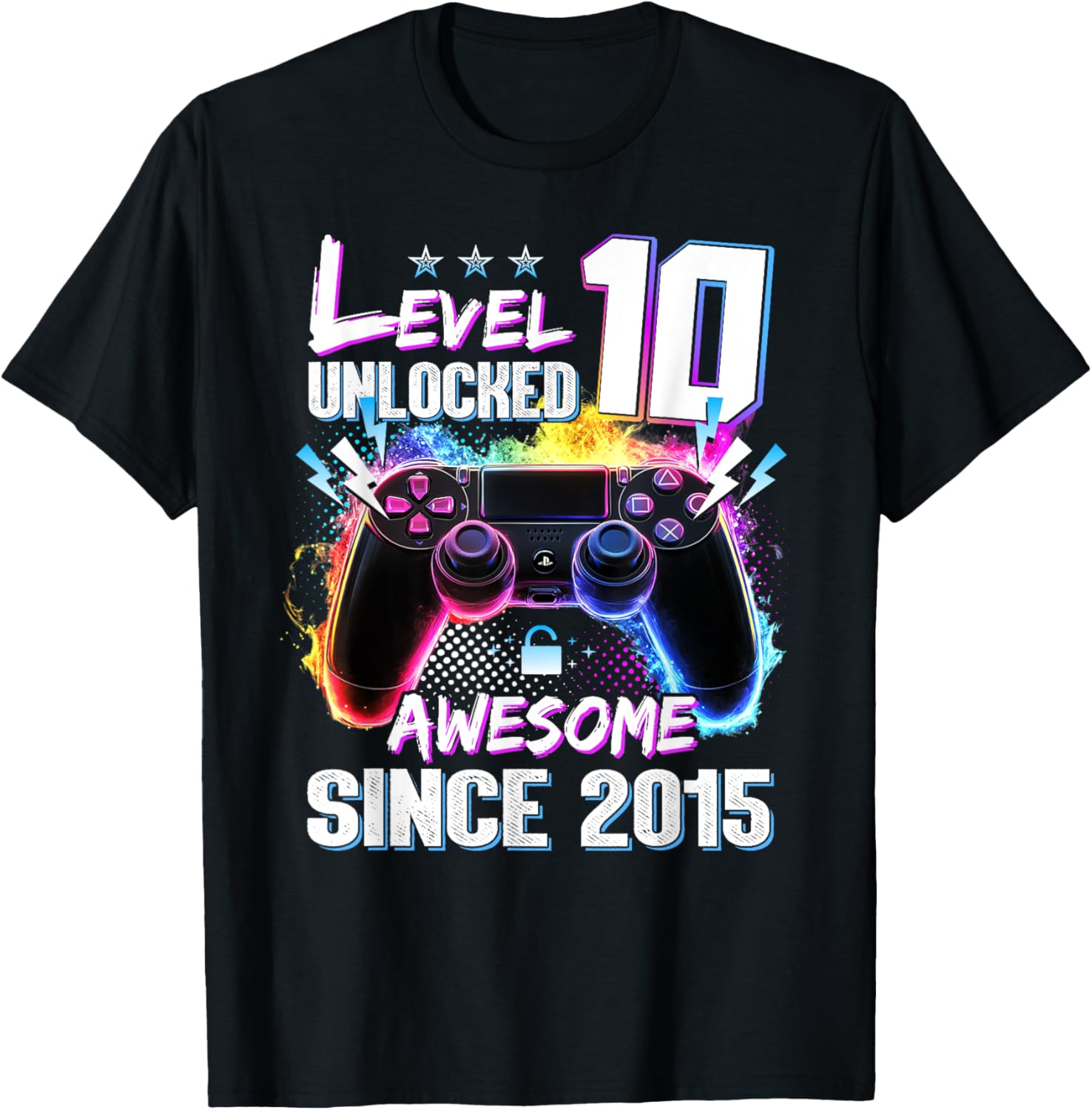 Level 10 Unlocked 10th Birthday T-Shirt Awesome Gift for Kids - 15