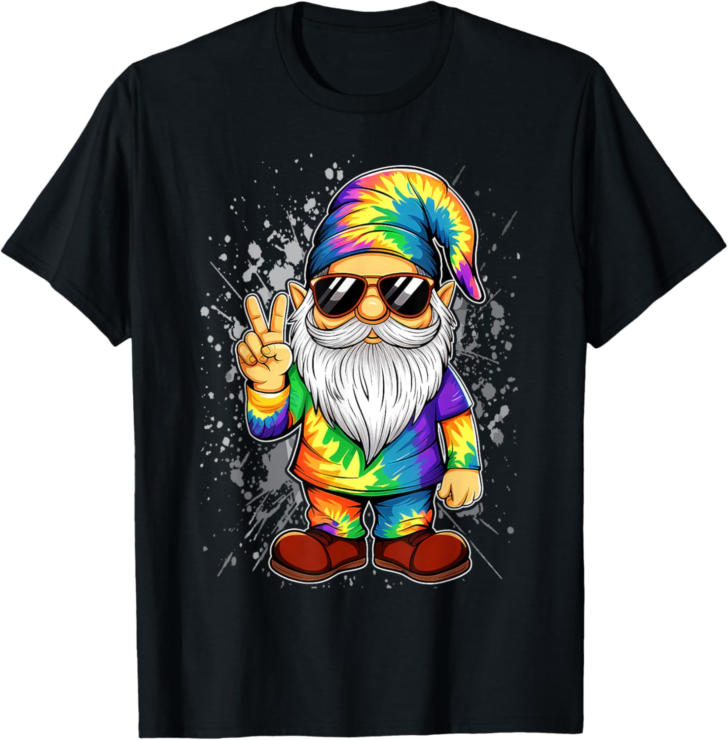Peace Sign Tie Dye Gnome T-Shirt for Fun and Stylish Outfits - 10