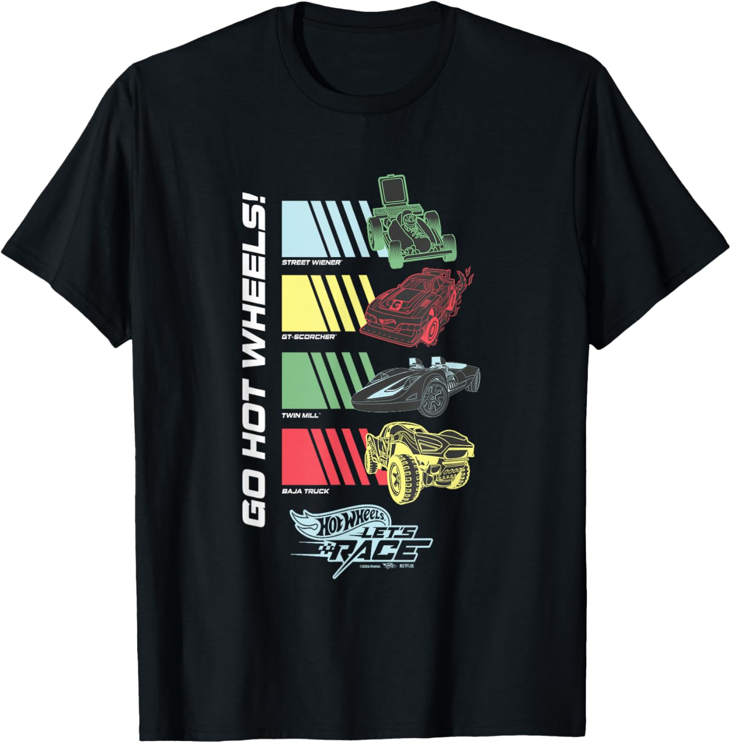 Hot Wheels Let's Race T-Shirt for Kids - Fun Racing Graphic Tee - 12