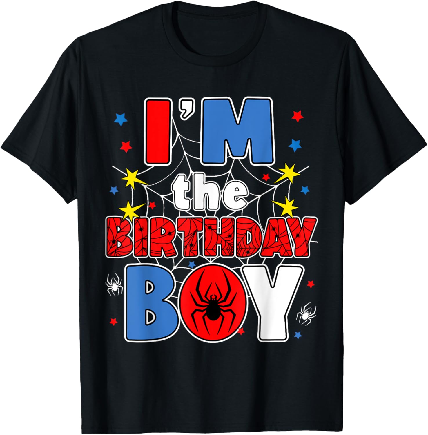 I'm The Birthday Boy Spider Web Family Party T-Shirt for Kids - 11
