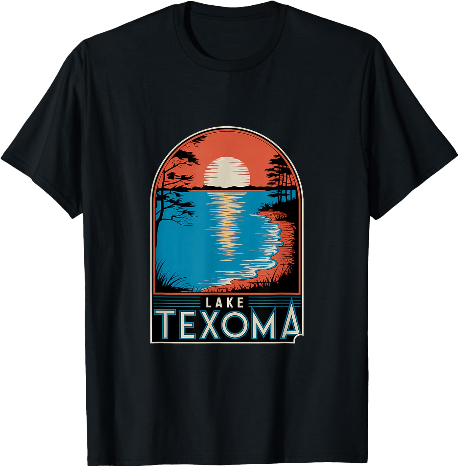 Lake Texoma Sunset Reflection Adventure T-Shirt for Nature Lovers - 29