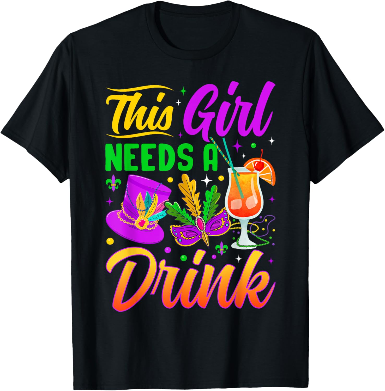 This Girl Needs A Drink Funny T-Shirt for Women - Casual Wear - 5