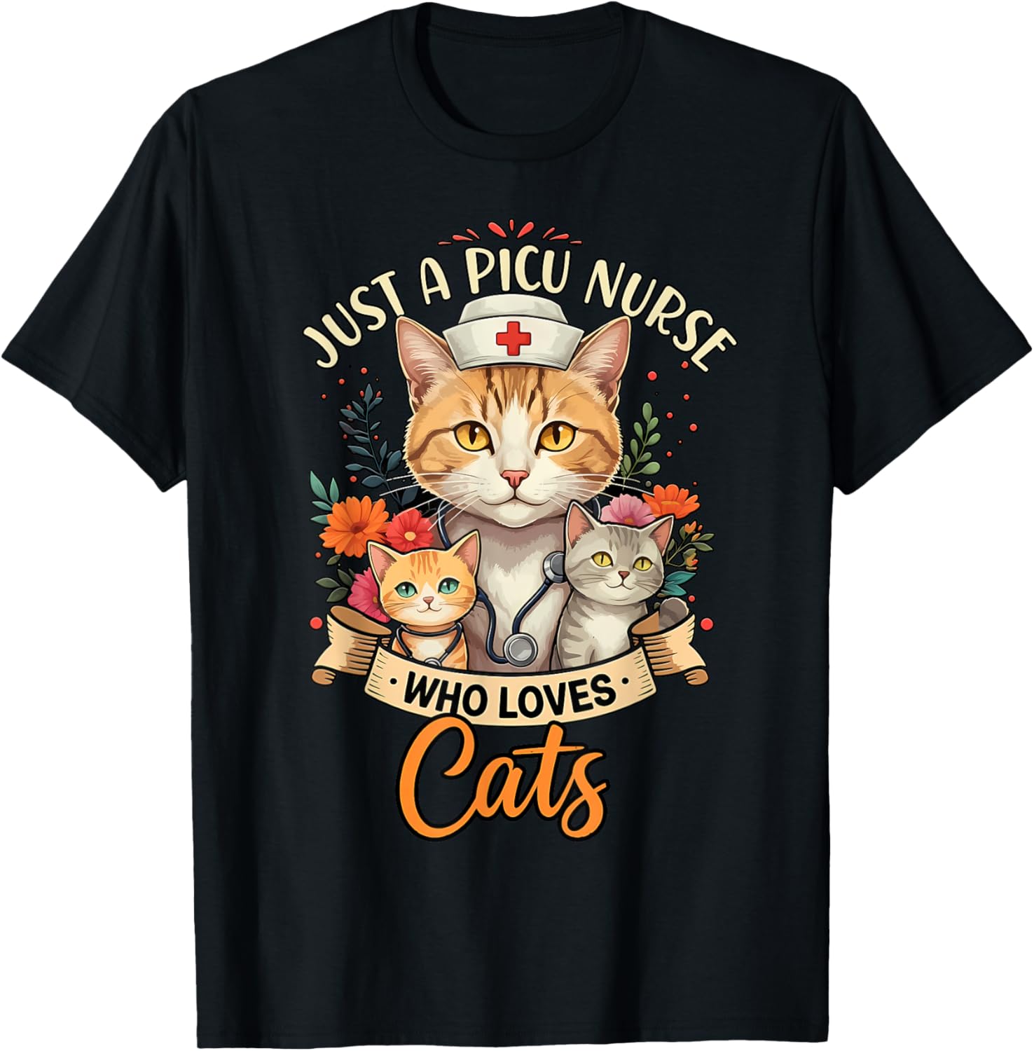 Just A PICU Nurse Who Loves Cats – Cute Pediatric ICU T-Shirt for Cat Lovers - 2