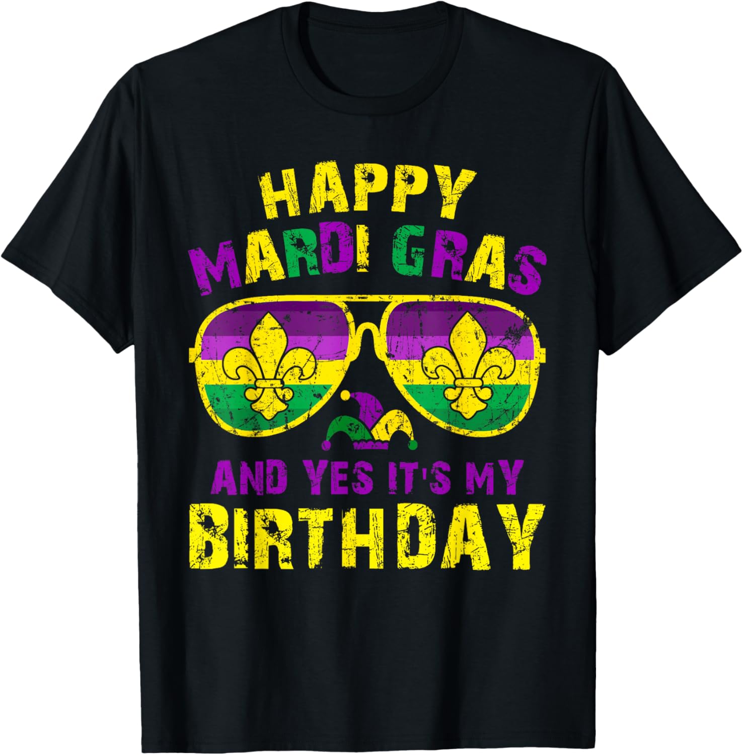 Happy Mardi Gras Birthday T-Shirt for Men, Women, and Kids Celebration - 20