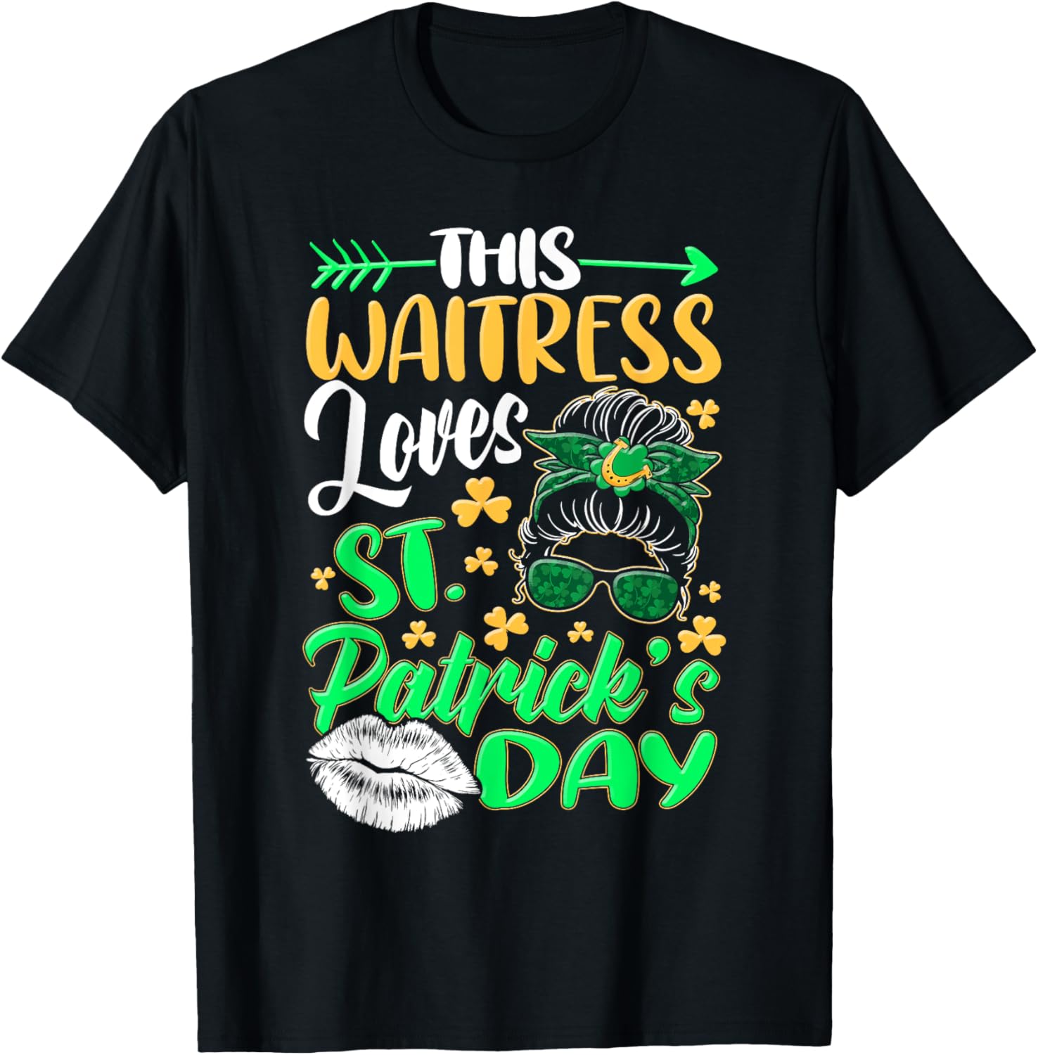Funny St Patricks Day Waitress Bartender Tips Lucky T-Shirt Gift - 3