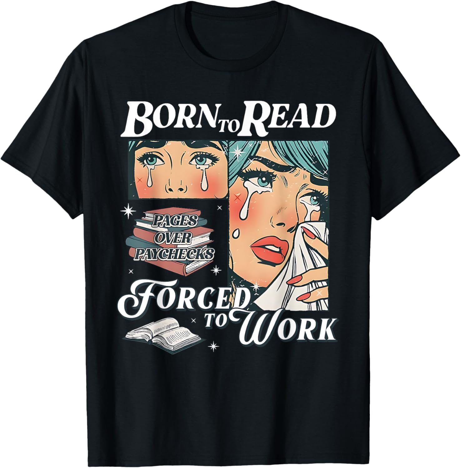 Born To Read Vintage Bookworm T-Shirt for Book Lovers and Addicts - 1