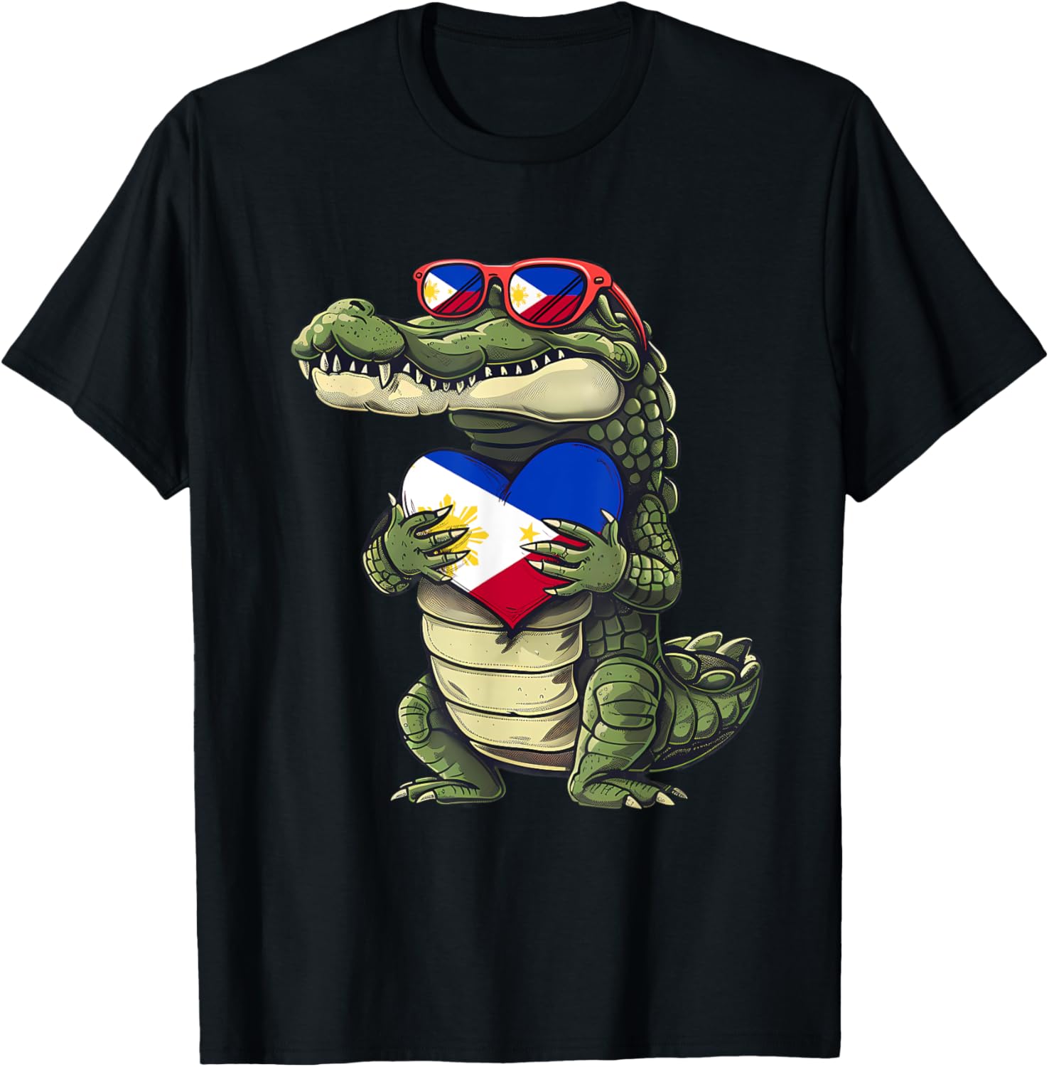 Philippines Crocodile Heart T-Shirt with Filipino Flag - Pilipinas Pride - 11