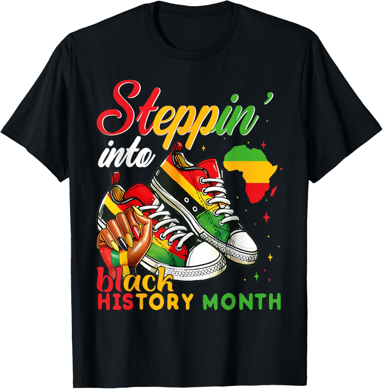 Black History Month Sneakers T-Shirt for Black Girls - Celebrate Heritage - 5