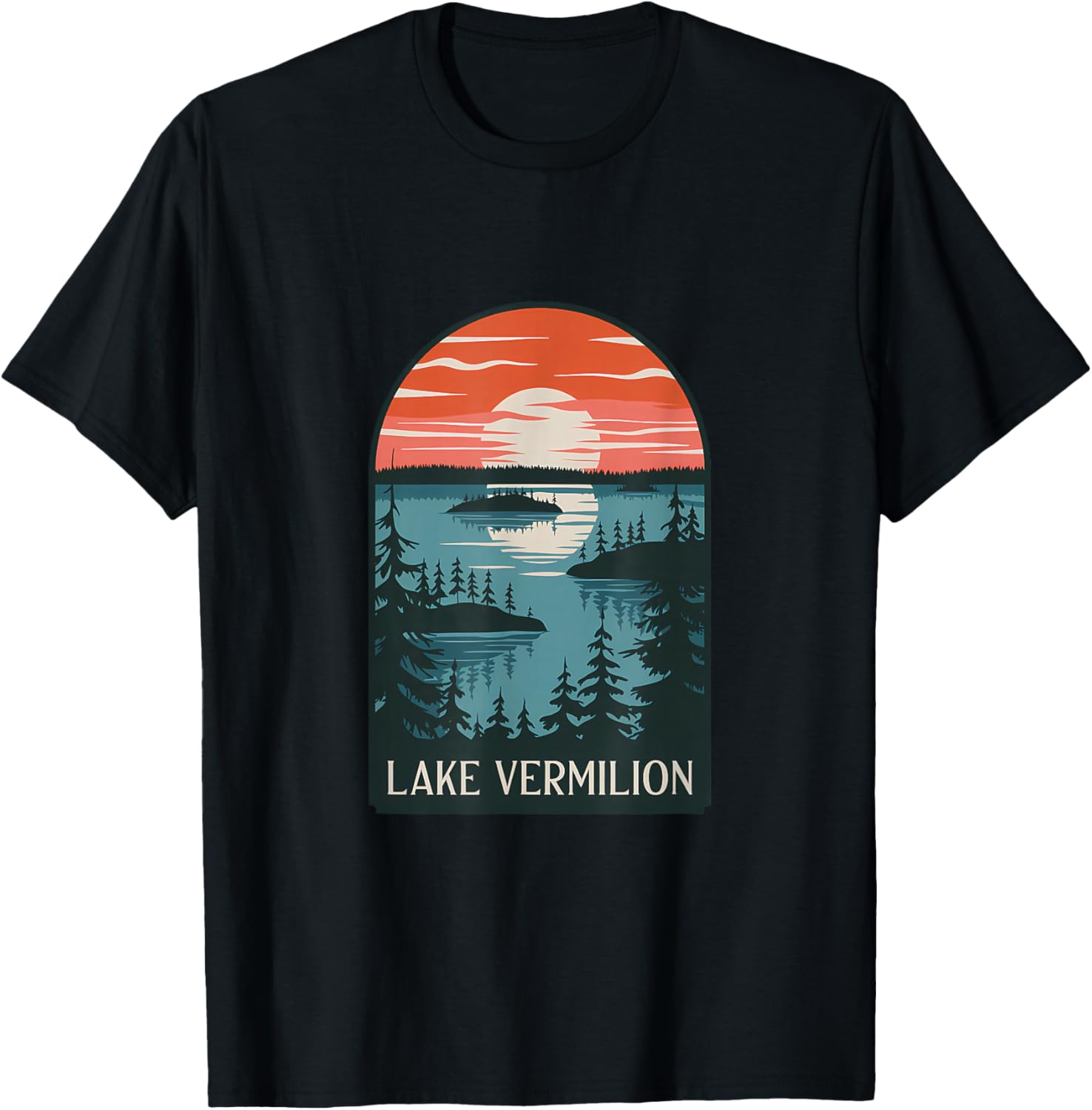 Lake Vermilion Sunset Reflection T-Shirt for Nature Lovers and Adventurers - 12