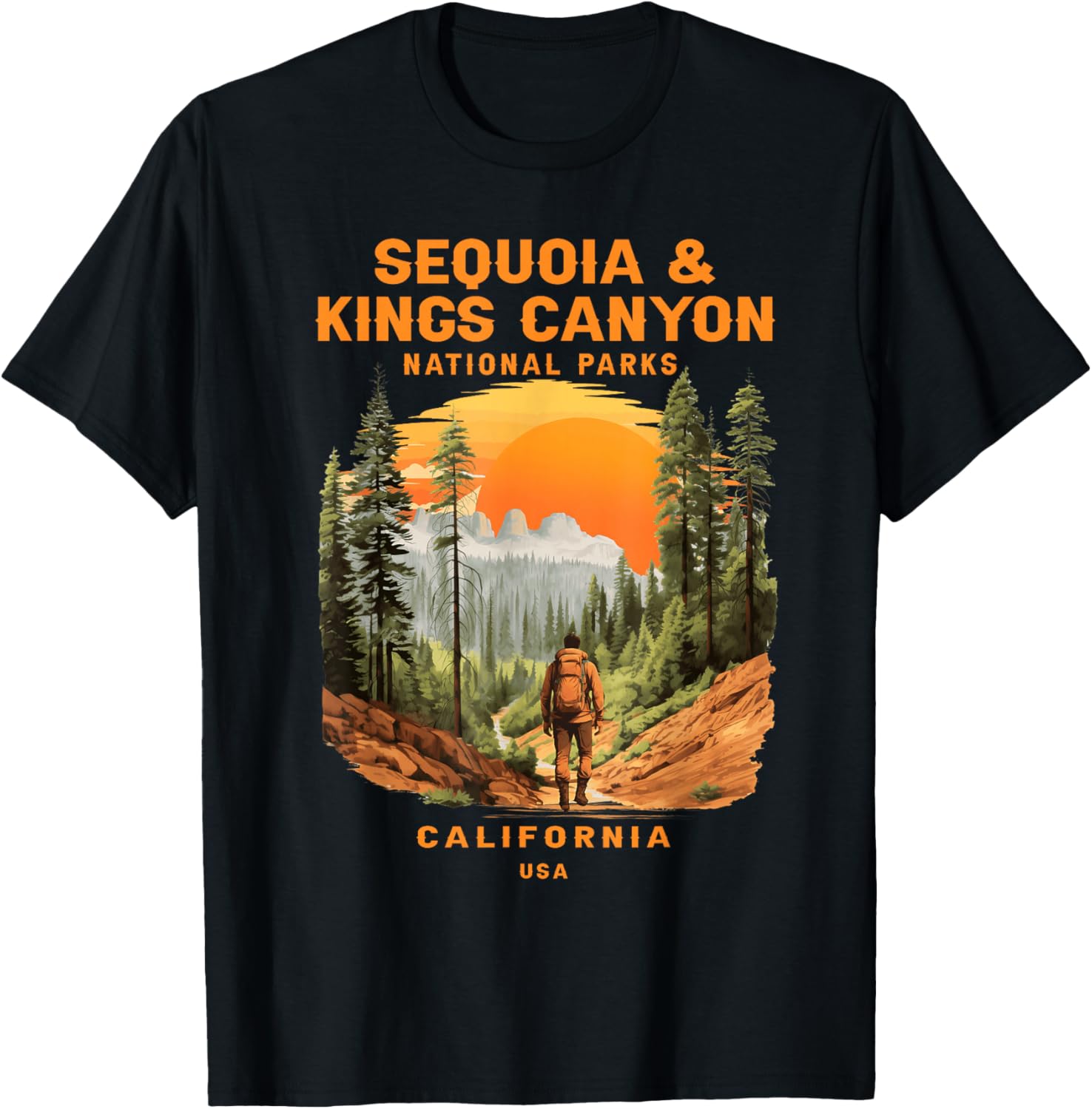 Sequoia Kings Canyon National Parks Hiking Tee Comfortable Outdoor Shirt - 13