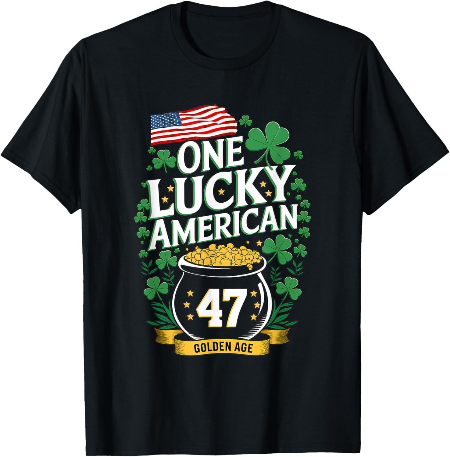 One Lucky American Golden Age St. Patrick's Day T-Shirt for All Ages - 10