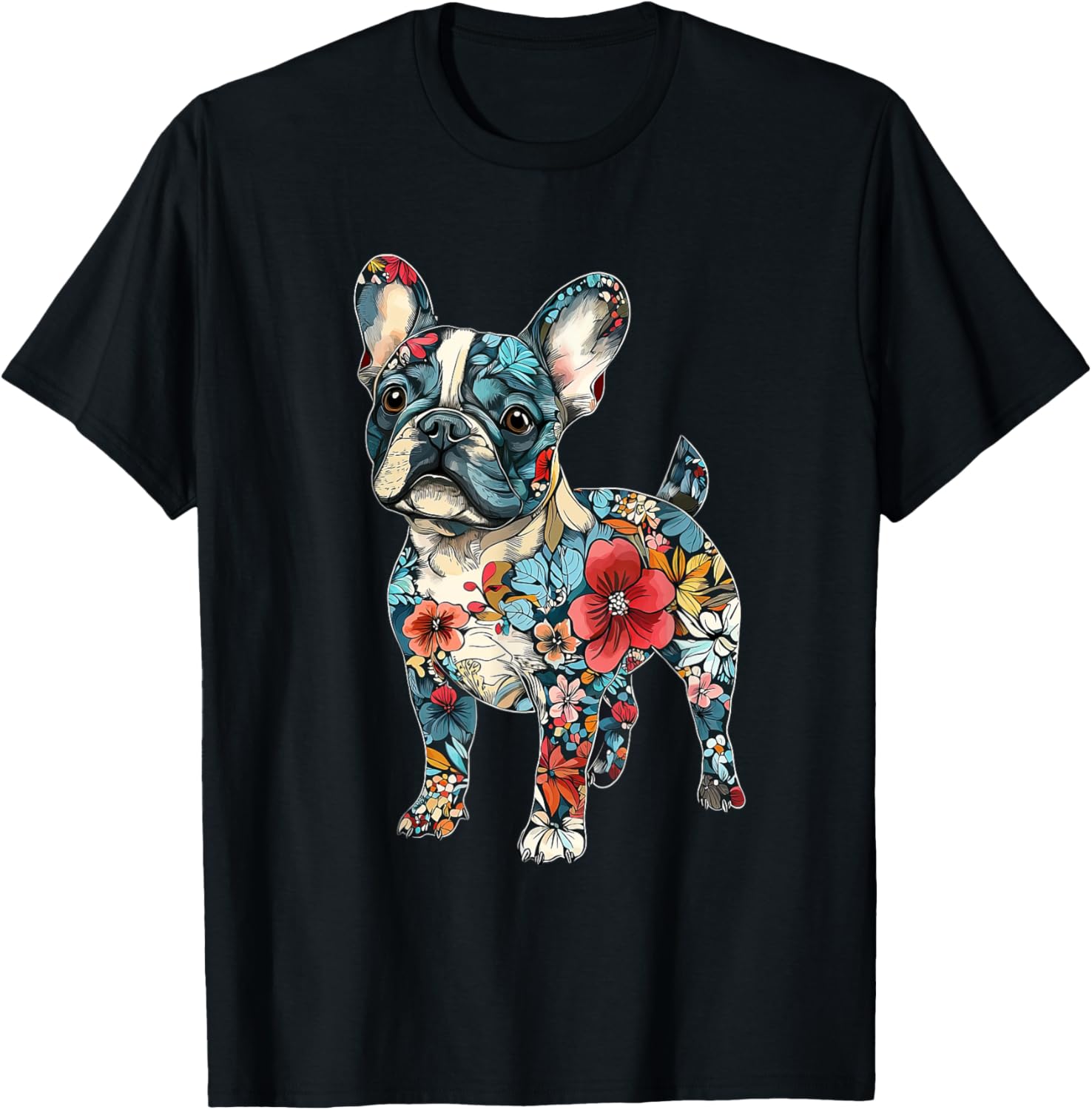 Cute French Bulldog Flower T-Shirt for Men, Women, Girls, and Kids - 15