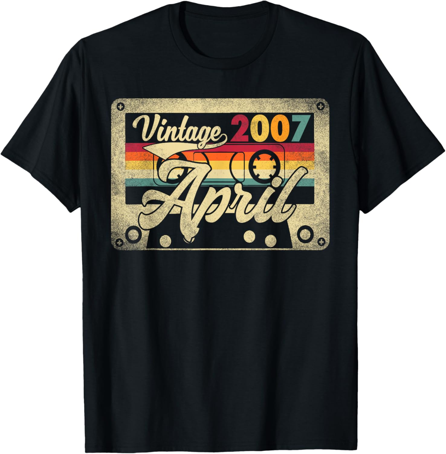Funny Vintage April 2007 18th Birthday Retro T-Shirt for Celebration - 8
