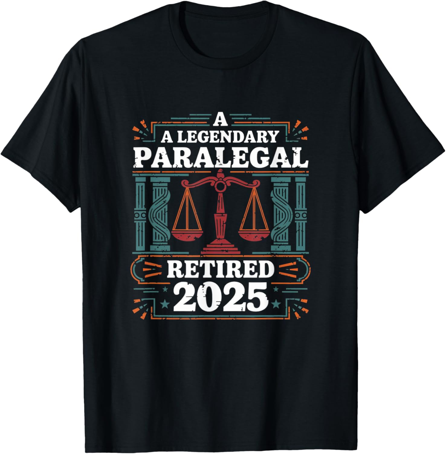 Legendary Retired Paralegal 2025 Funny Lawyer T-Shirt for Retirement Fun - 9