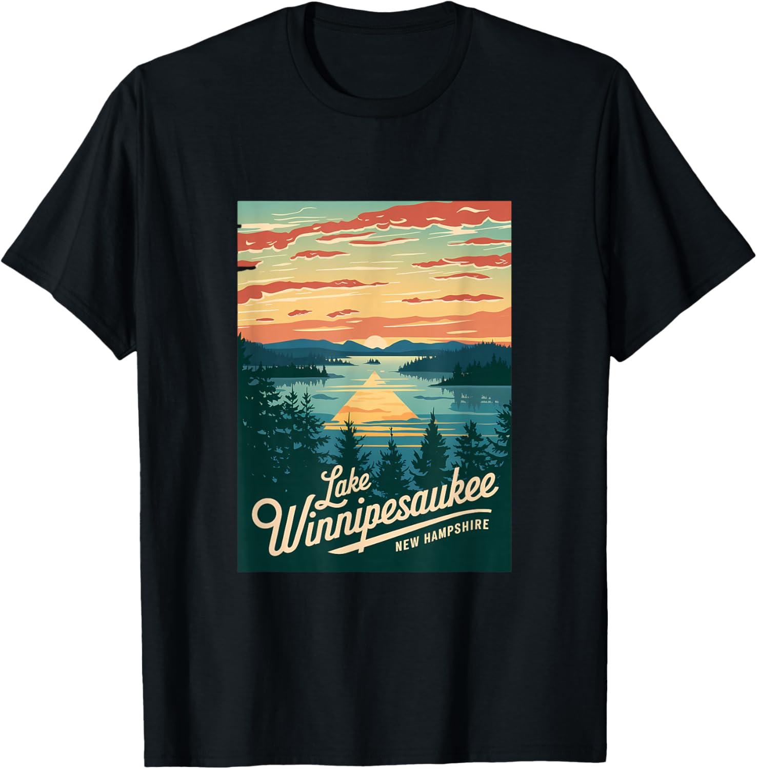 Sunset Beauty T-Shirt Featuring Scenic Lake Winnipesaukee, New Hampshire - 2