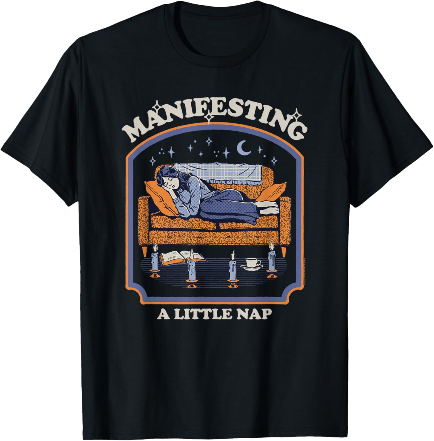 Funny Retro Steven Rhodes Manifesting a Little Nap T-Shirt for Relaxation - 1