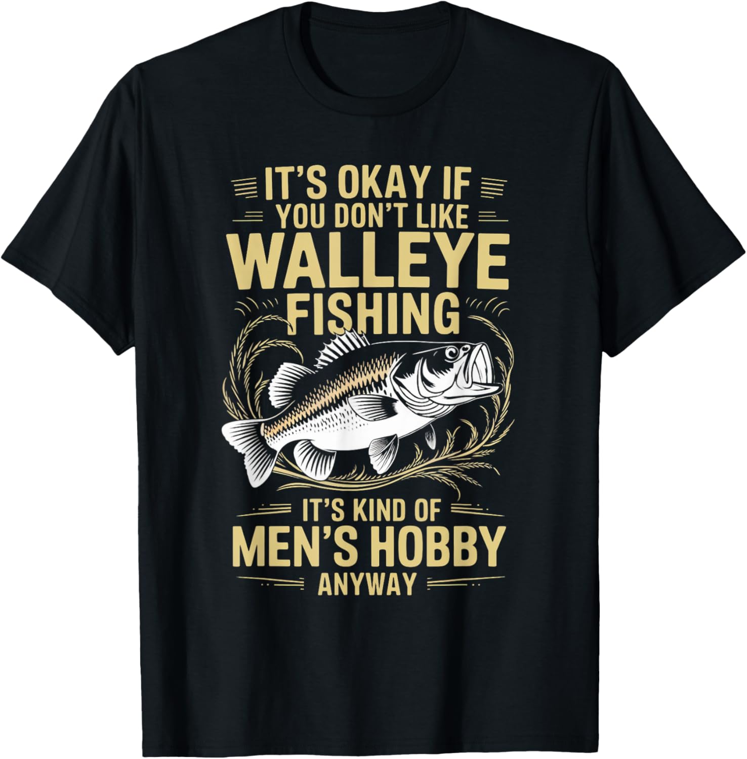 Men's Walleye Fishing T-Shirt for Hobby Anglers - Fun and Stylish Design - 1