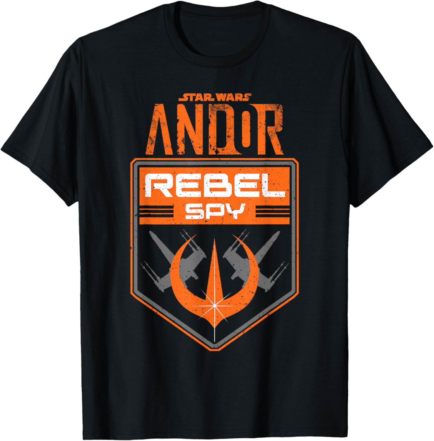 Star Wars Andor Rebel Spy Grunge T-Shirt Distressed Emblem Design - 14