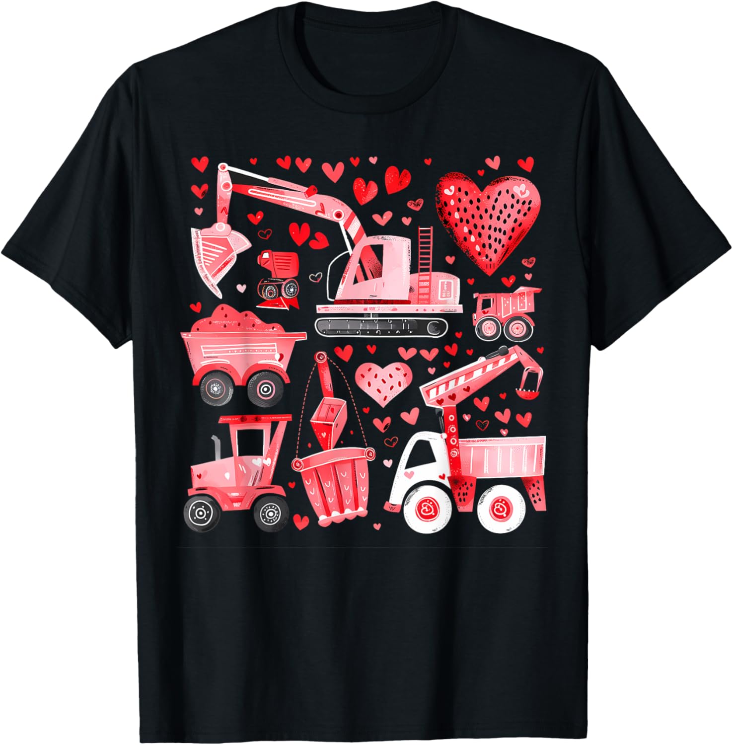 Adorable Valentine's Day Construction Trucks Loads of Love Toddler T-Shirt - 11