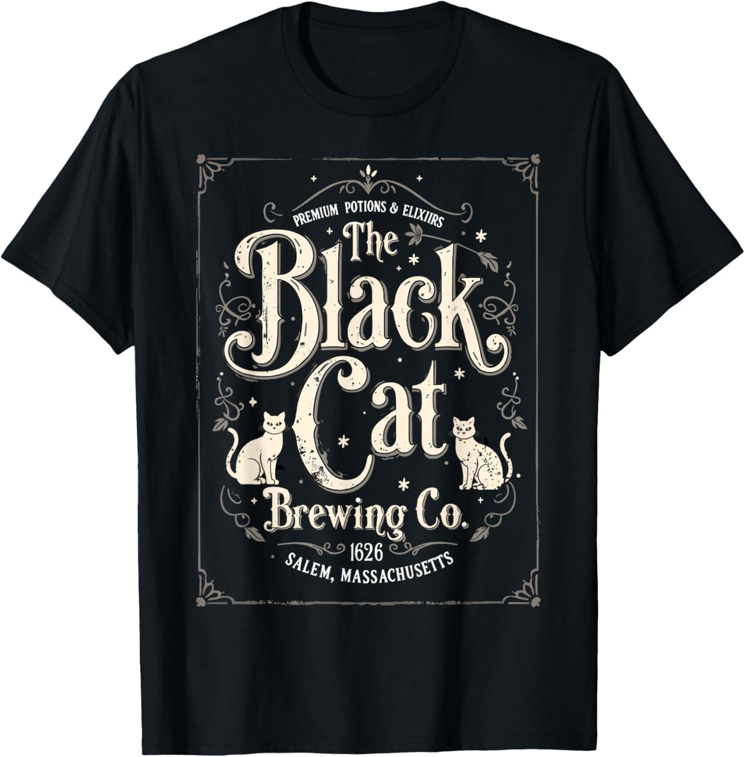 Salem Halloween Cat Lover T-Shirt - Funny Black Cat Brewing Co Shirt - 1