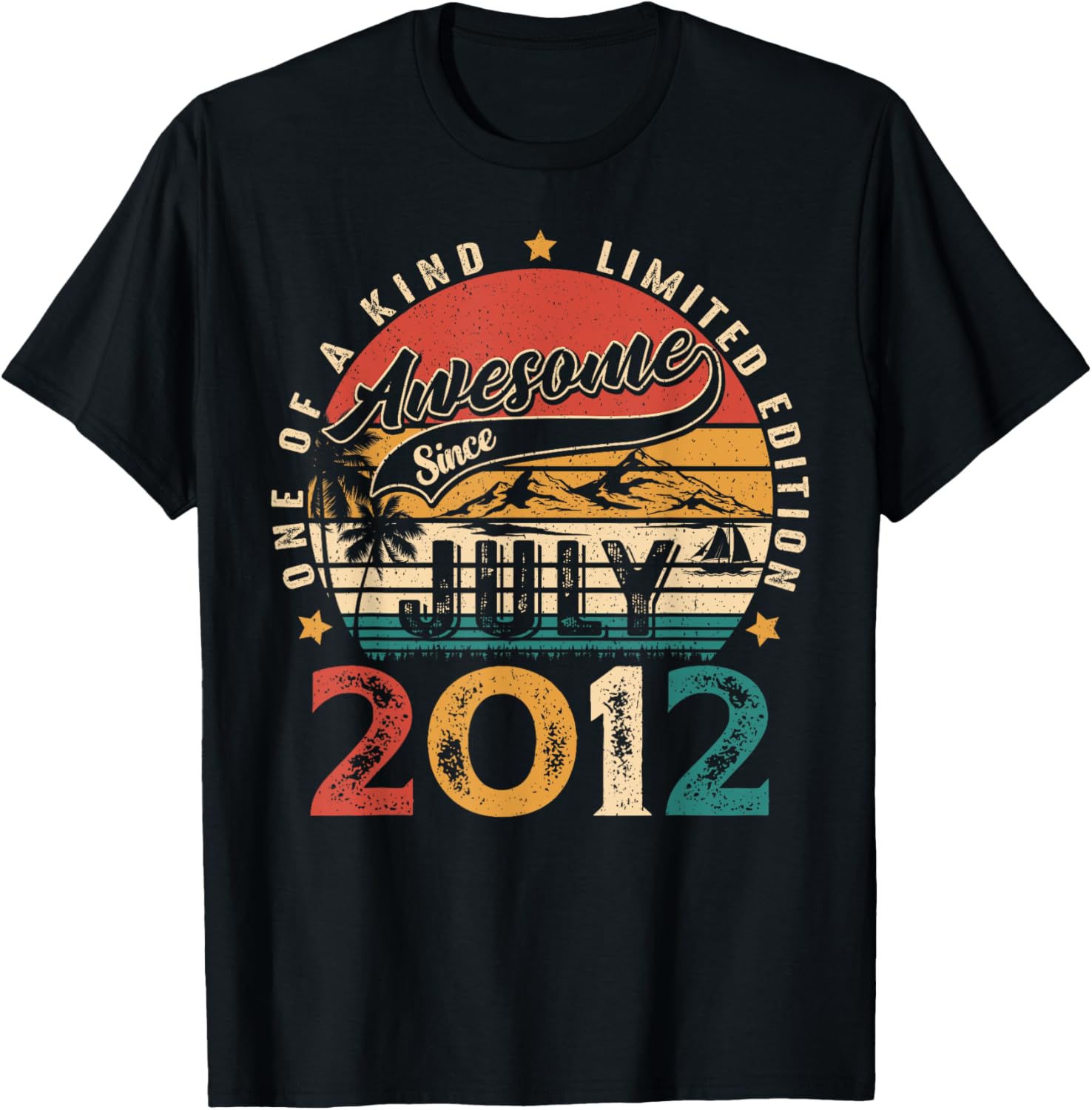 Awesome Since July 2012 Vintage Retro 13th Birthday T-Shirt for Kids - 3