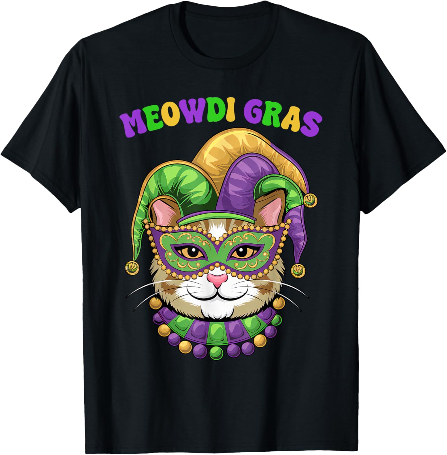 Meowdi Gras Mardi Gras Cat Lover T-Shirt New Orleans Style Fun Apparel - 16