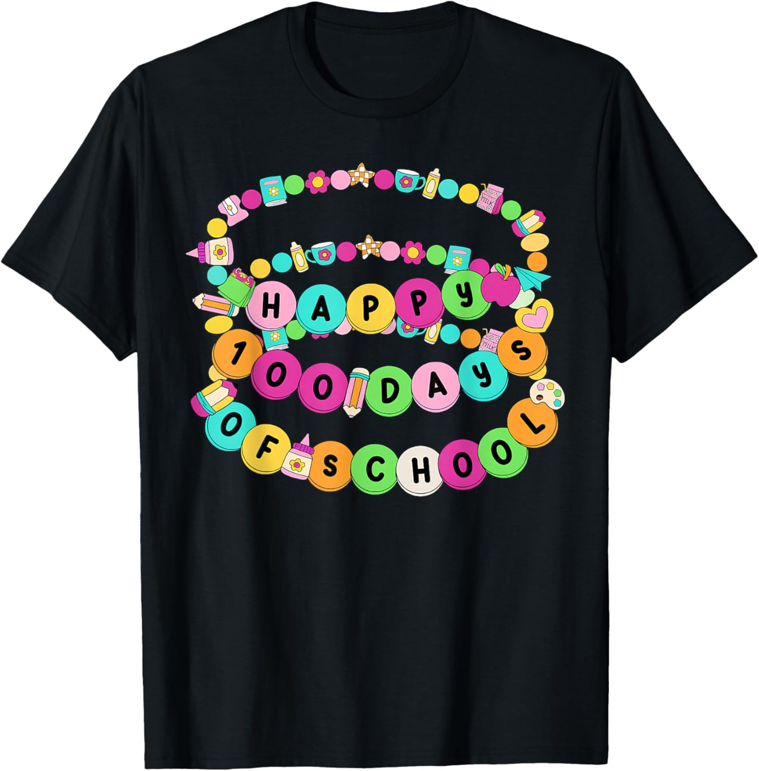 Happy 100 Days School Fun T-Shirt for Teachers and Students - 2