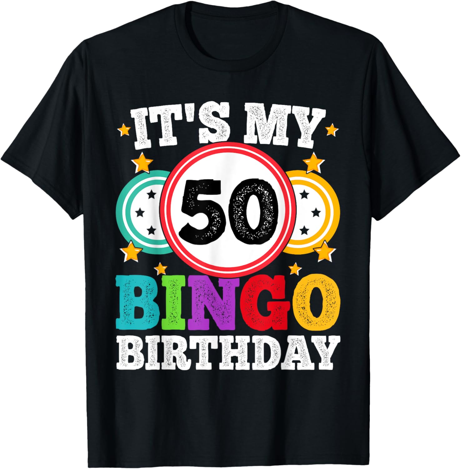 Funny 50th Birthday Bingo T-Shirt for Men and Women Gift Idea - 3