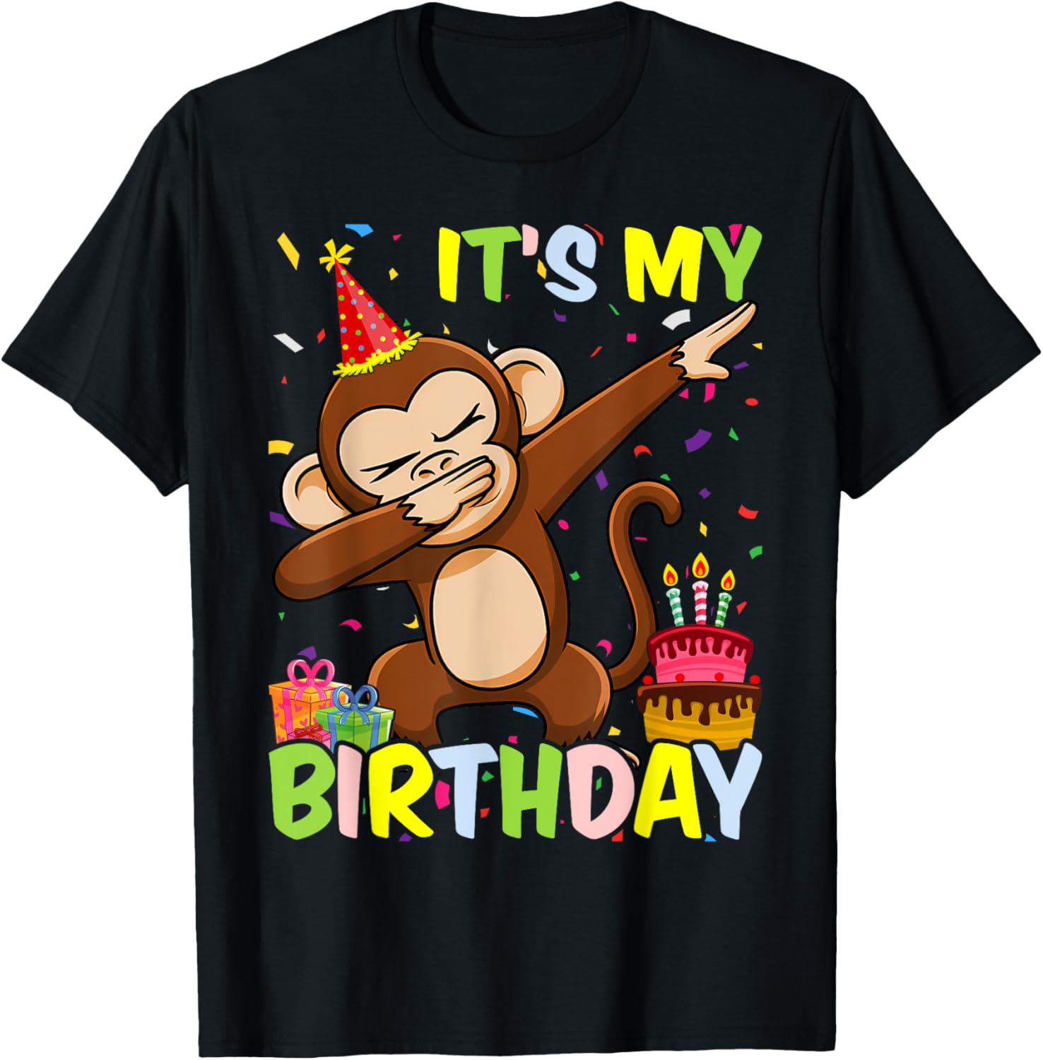 It's My Birthday Monkey T-Shirt Fun Party Outfit for Kids and Adults - 1