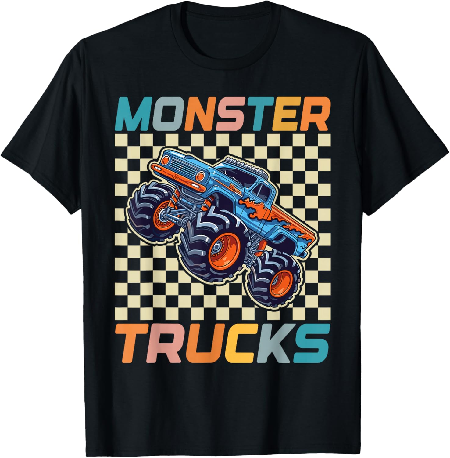 Cute Monster Truck T-Shirt for Toddlers and Kids Retro Vintage Style - 12