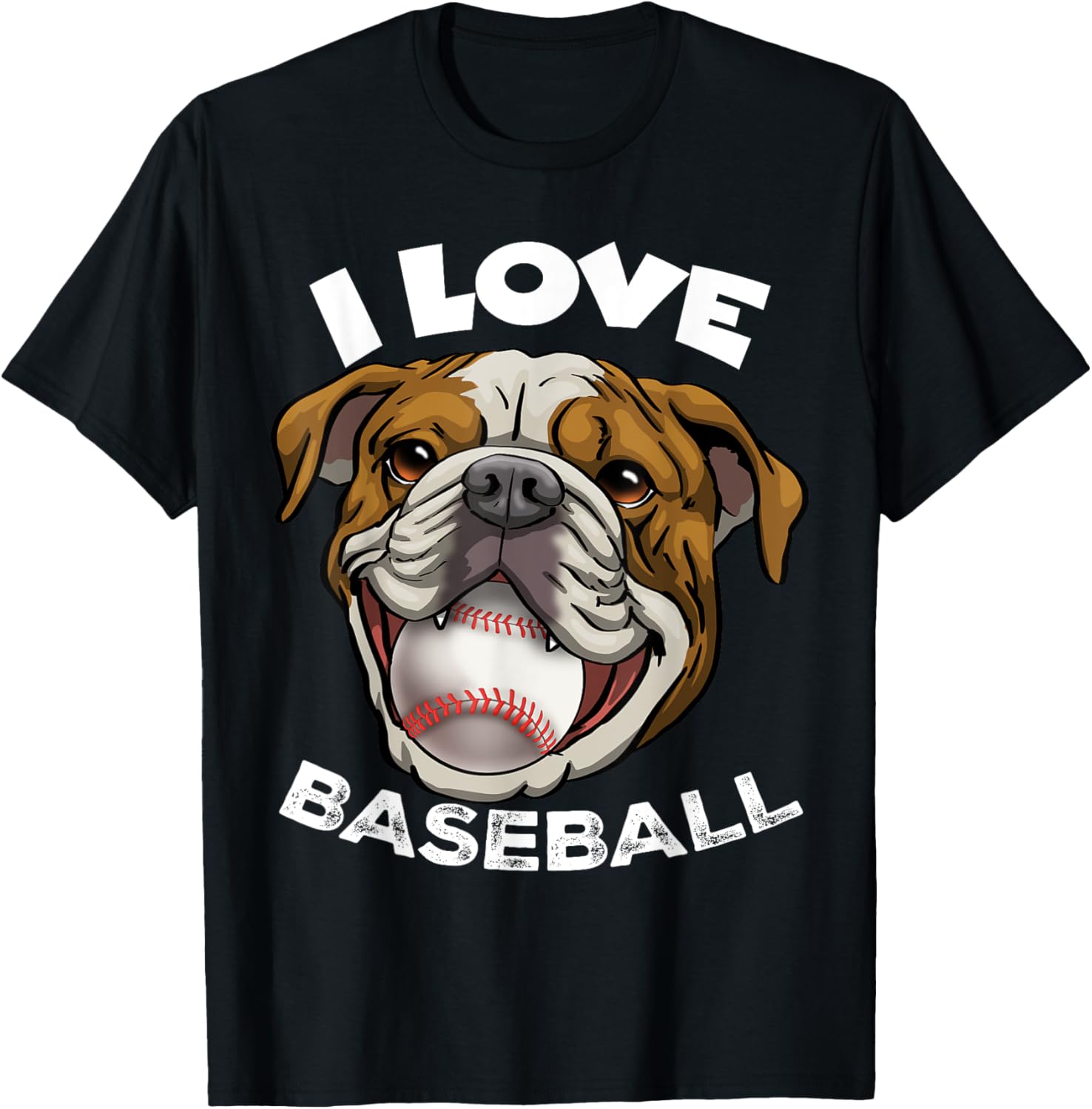 Funny English Bulldog Baseball T-Shirt for Men, Women, and Kids - 1