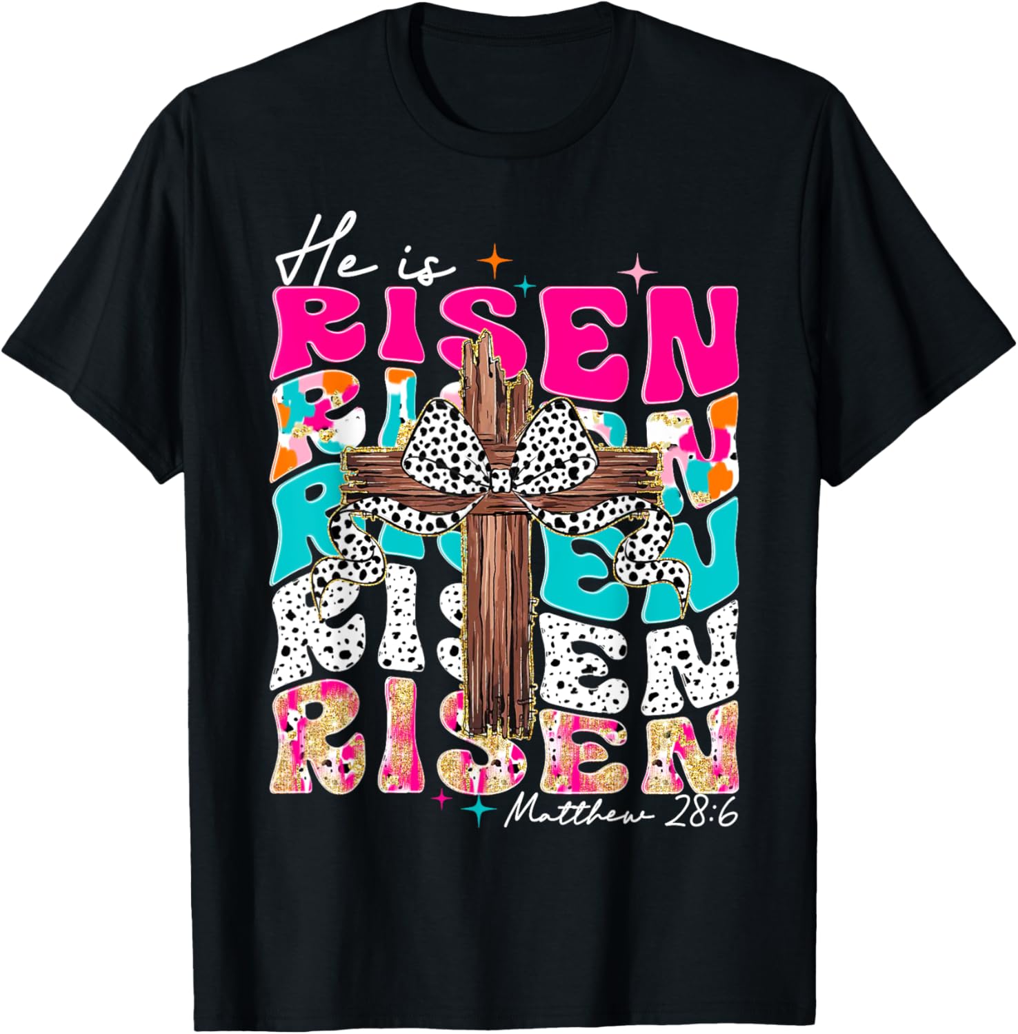 He Is Risen Cross Jesus Easter T-Shirt for Men and Women - Faith Apparel - 5