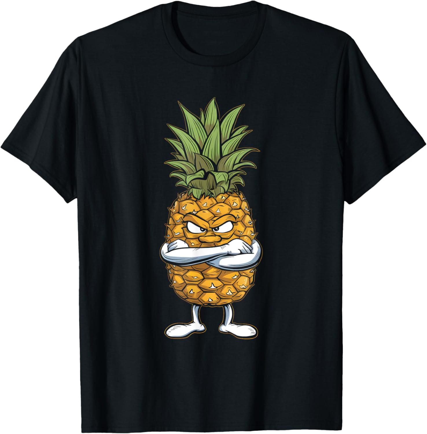 Angry Pineapple T-Shirt Fun Fruit Design for Trendy Casual Wear - 3
