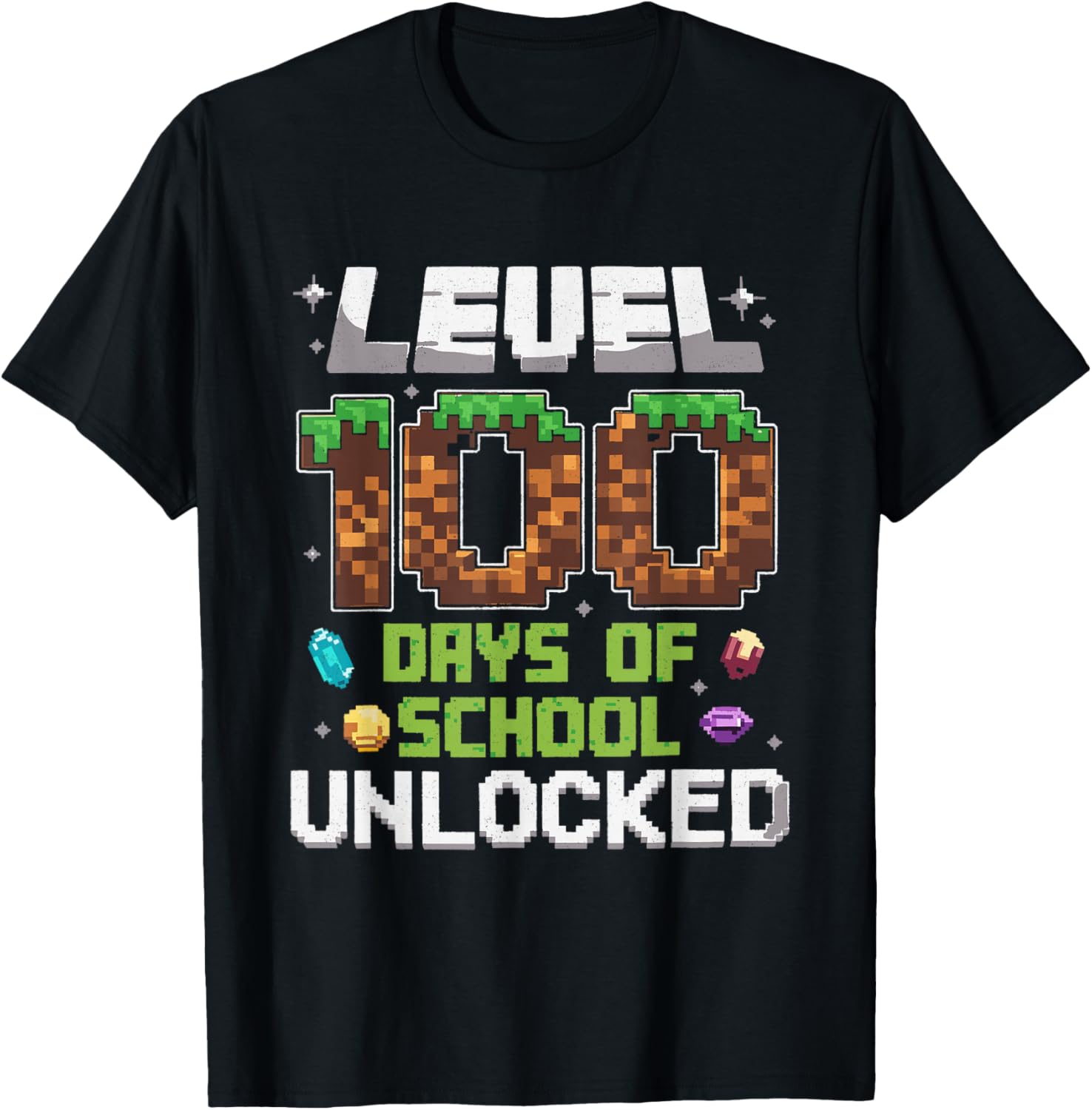 Level 100 Days of School Unlocked Gamer Boy T-Shirt for Kids - 11