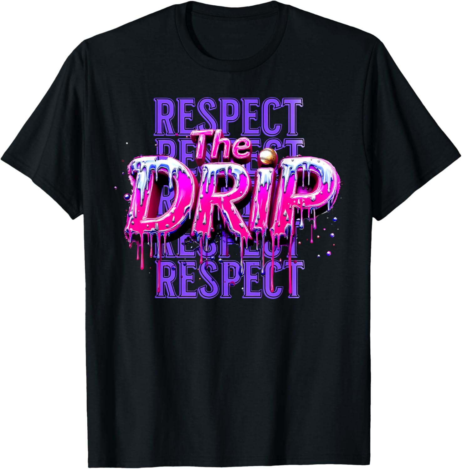 Respect The Drip Baseball Ice Cream Drip T-Shirt for Cool Style - 5