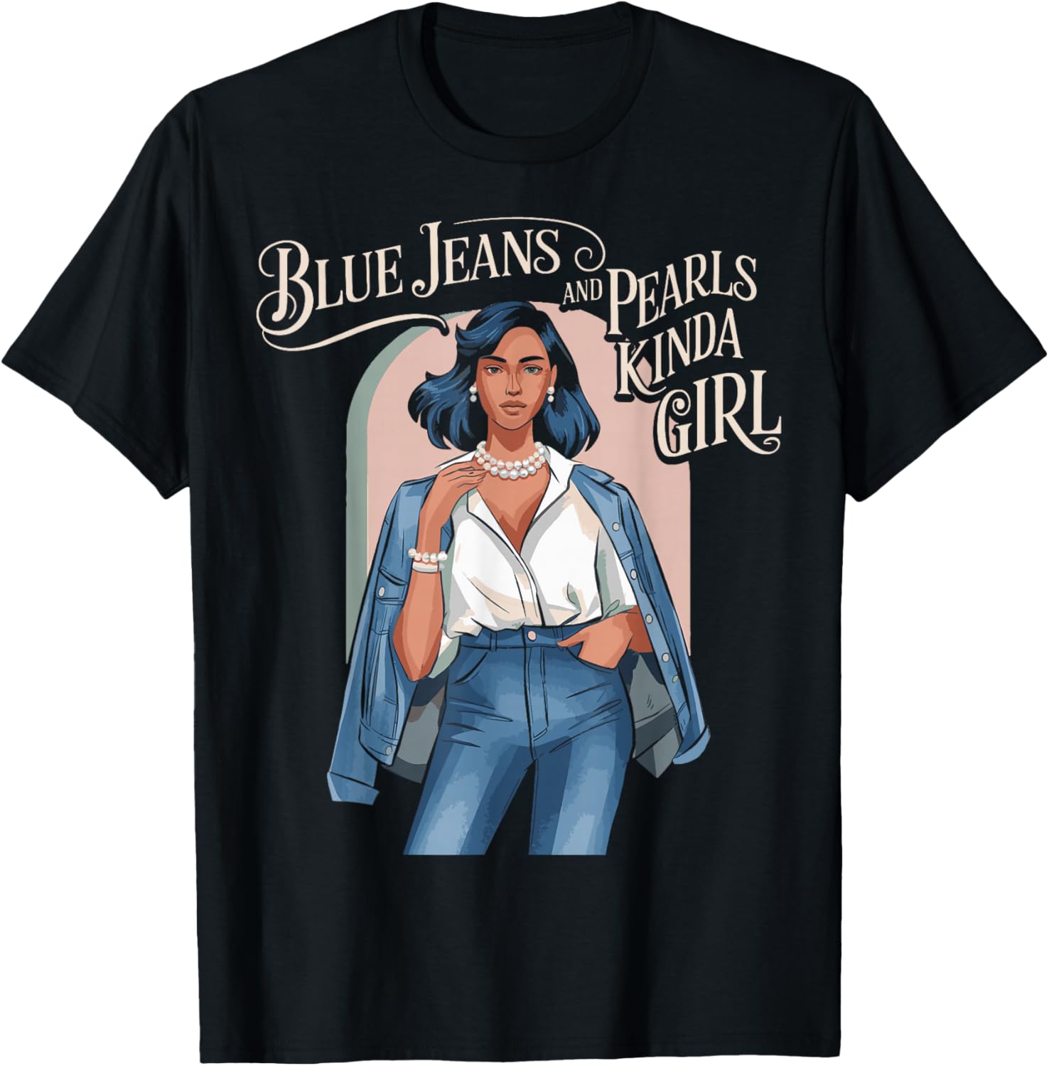 Stylish Blue Jeans Pearl Skinny Jeans Lover T-Shirt for Fashion Enthusiasts - 5