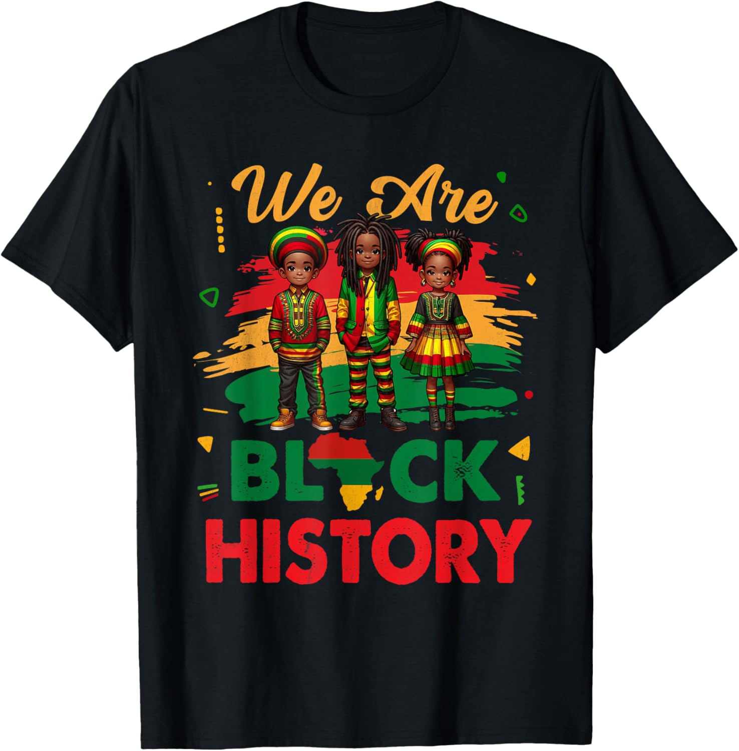 Black History Month Map T-Shirt for African Kids Boys and Girls - 20