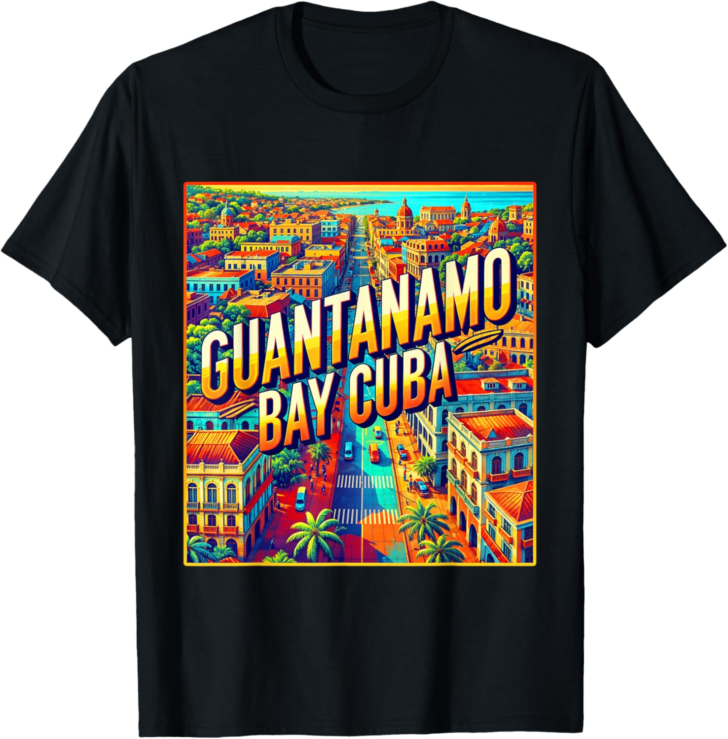 Vintage Retro Guantanamo Bay Cuba T-Shirt for Family Trips - 12