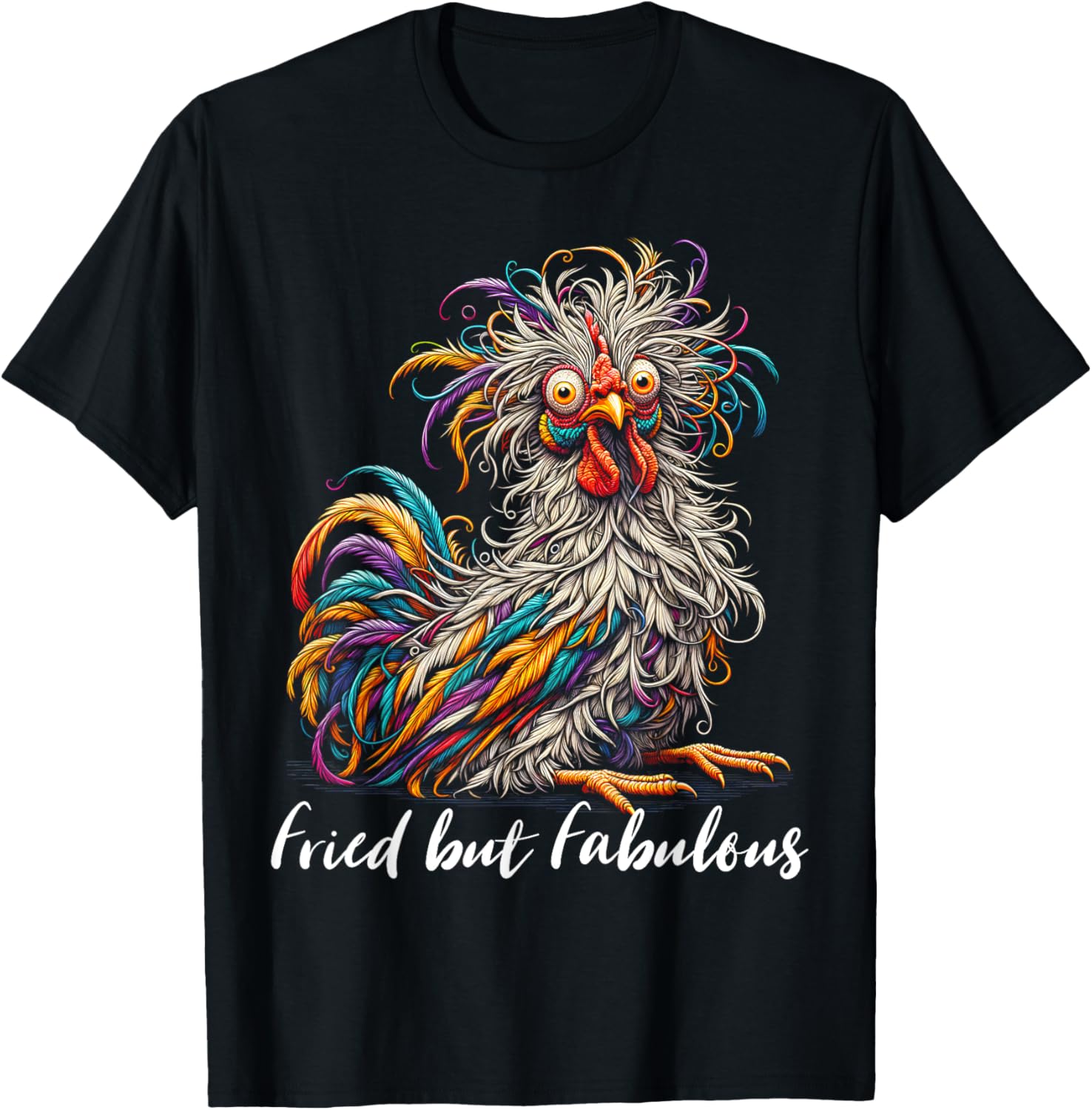 Funny Fried Chicken Love T-Shirt for Women - Fabulous Chicken Graphic Tee - 5